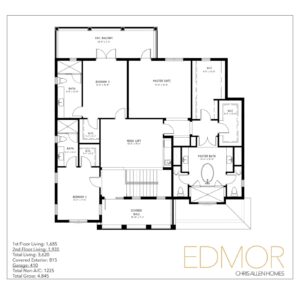 Upstairs Floorplan 245 Edmor Road, West Palm Beach - Chris Allen Homes
