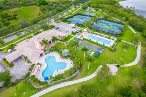 Port St. Lucie Community Neighborhood, Pickleball, pool and clubhouse